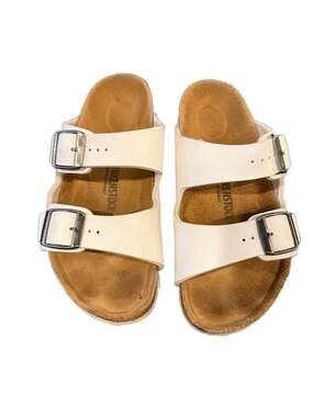 Birkenstock Arizona Kids Birko-Flor Sandals White Size 31 /1 girls leather
